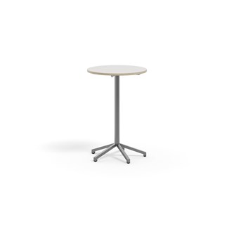 Pilare pöytä, akustik laminat, Ø 70 cm, hopea jalusta