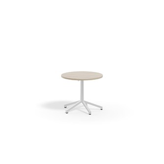 Pilare pöytä, akustik laminat, Ø 70 cm, valkoinen jalusta