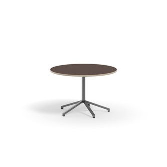 Pilare pöytä, akustik laminat, Ø 110 cm, hopea jalusta