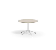 Pilare pöytä, akustik laminat, Ø 110 cm, valkoinen jalusta