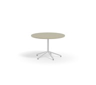 Pilare pöytä, akustik linoleum, Ø 110 cm, valkoinen jalusta