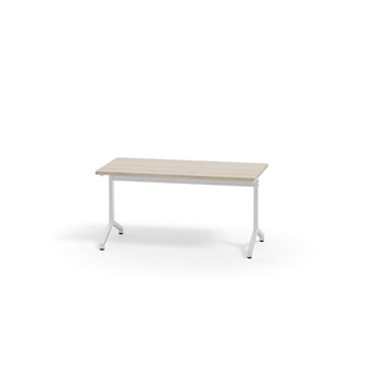 Pilare pöytä, akustik laminat, 120x60 cm, valkoinen jalusta