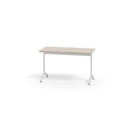 Pilare pöytä, akustik laminat, 120x60 cm, valkoinen jalusta