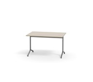 Pilare pöytä, akustik laminat, 120x70 cm, hopea jalusta
