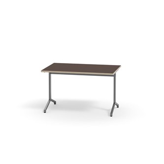 Pilare pöytä, akustik laminat, 120x70 cm, hopea jalusta