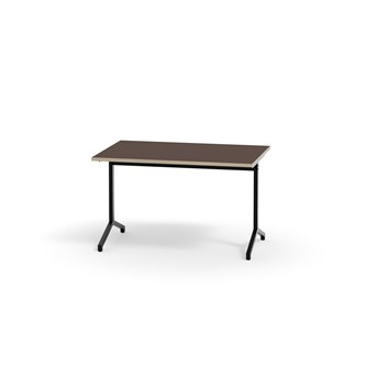 Pilare pöytä, akustik laminat, 120x70 cm, musta jalusta