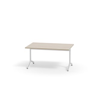 Pilare pöytä, akustik laminat, 120x70 cm, valkoinen jalusta