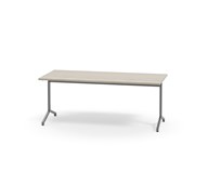 Pilare pöytä, akustik laminat, 180x80 cm, hopea jalusta