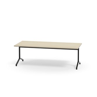 Pilare pöytä, akustik laminat, 180x80 cm, musta jalusta