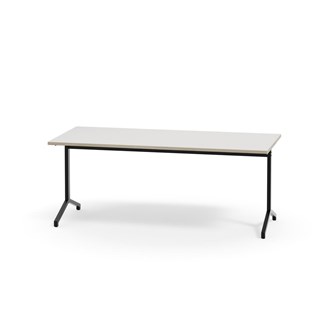 Pilare pöytä, akustik laminat, 180x80 cm, musta jalusta