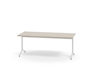 Pilare pöytä, akustik laminat, 180x80 cm, valkoinen jalusta