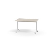 Pilare pöytä, akustik laminat, 120x80 cm, valkoinen jalusta