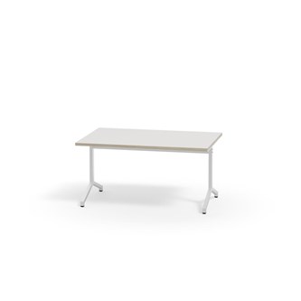 Pilare pöytä, akustik laminat, 120x80 cm, valkoinen jalusta