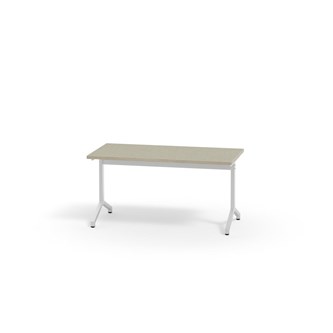 Pilare pöytä, akustik linoleum, 120x60 cm, valkoinen jalusta