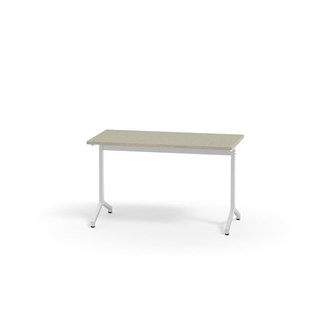 Pilare pöytä, akustik linoleum, 120x60 cm, valkoinen jalusta