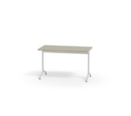 Pilare pöytä, akustik linoleum, 120x60 cm, valkoinen jalusta