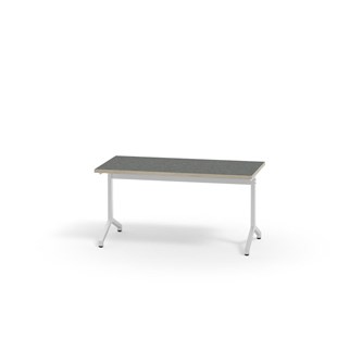 Pilare pöytä, akustik linoleum, 120x60 cm, valkoinen jalusta