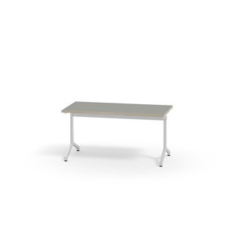 Pilare pöytä, akustik linoleum, 120x60 cm, valkoinen jalusta