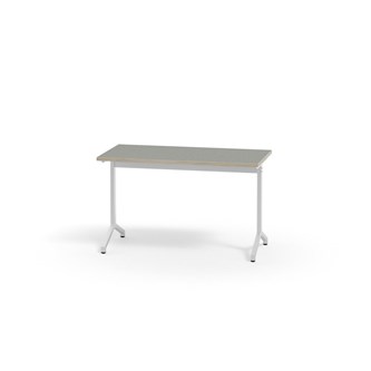 Pilare pöytä, akustik linoleum, 120x60 cm, valkoinen jalusta