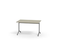 Pilare pöytä, akustik linoleum, 120x80 cm, hopea jalusta