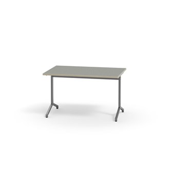 Pilare pöytä, akustik linoleum, 120x80 cm, hopea jalusta