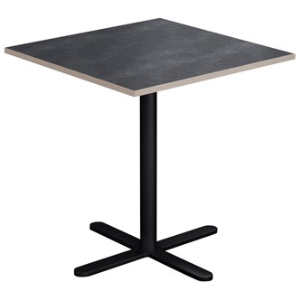 Cross X pilaripöytä 70 x 70 cm, akustik linoleum, musta jalusta