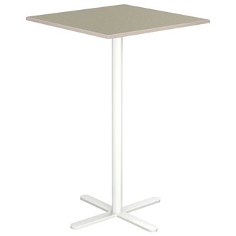 Cross X pilaripöytä 70 x 70 cm, akustik linoleum, valkoinen jalusta