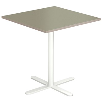 Cross X pilaripöytä 70 x 70 cm, akustik linoleum, valkoinen jalusta