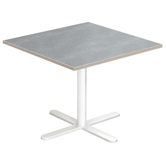 Cross X pilaripöytä 70 x 70 cm, akustik linoleum, valkoinen jalusta