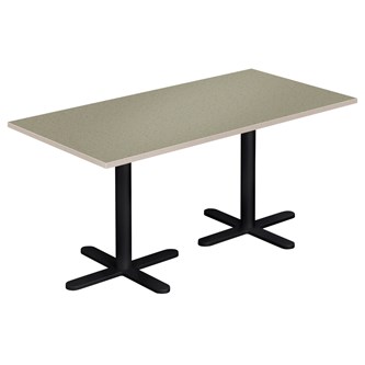 Cross X pilaripöytä 120 x 60 cm, akustik linoleum, musta jalusta