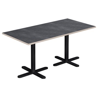 Cross X pilaripöytä 120 x 60 cm, akustik linoleum, musta jalusta