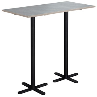 Cross X pilaripöytä 120 x 60 cm, akustik linoleum, musta jalusta
