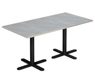 Cross X pilaripöytä 120 x 60 cm, akustik linoleum, musta jalusta