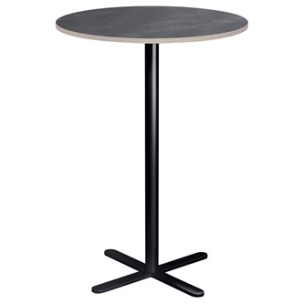 Cross X pilaripöytä ø 70 cm, akustik linoleum, musta jalusta