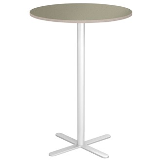 Cross X pilaripöytä ø 70 cm, akustik linoleum, valkoinen jalusta