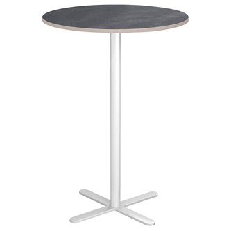 Cross X pilaripöytä ø 70 cm, akustik linoleum, valkoinen jalusta