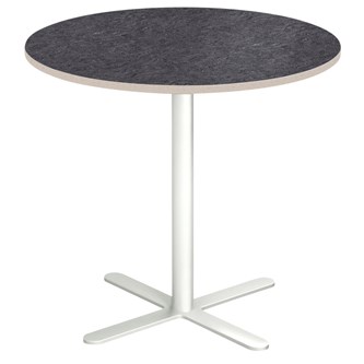 Cross X pilaripöytä ø 70 cm, akustik linoleum, valkoinen jalusta