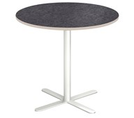 Cross X pilaripöytä ø 70 cm, akustik linoleum, valkoinen jalusta