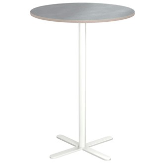 Cross X pilaripöytä ø 70 cm, akustik linoleum, valkoinen jalusta