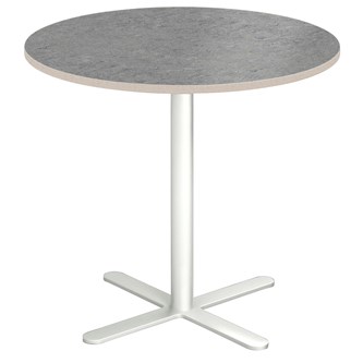 Cross X pilaripöytä ø 70 cm, akustik linoleum, valkoinen jalusta