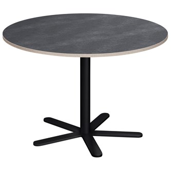 Cross X pilaripöytä ø 110 cm, akustik linoleum, musta jalusta