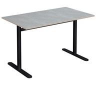 Cross T pilaripöytä 90 x 60 cm akustik linoleum, musta jalusta