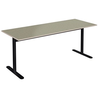 Cross T pilaripöytä 180 x 70 cm, akustik linoleum, musta jalusta