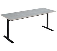 Cross T pilaripöytä 180 x 70 cm, akustik linoleum, musta jalusta