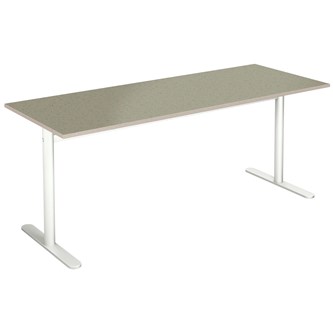 Cross T pilaripöytä 180 x 70 cm, akustik linoleum, valkoinen jalusta