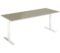 Cross T pilaripöytä 180 x 70 cm, akustik linoleum, valkoinen jalusta