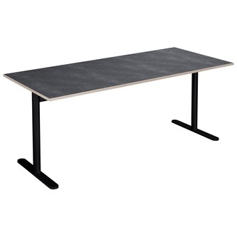 Cross T pilaripöytä 180 x 80 cm, akustik linoleum, musta jalusta