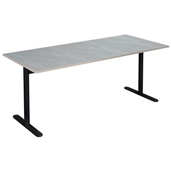 Cross T pilaripöytä 180 x 80 cm, akustik linoleum, musta jalusta