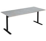 Cross T pilaripöytä 180 x 80 cm, akustik linoleum, musta jalusta