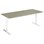 Cross T pilaripöytä 180 x 80 cm, akustik linoleum, valkoinen jalusta